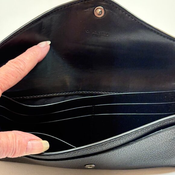 Coach Snakeskin & Leather Envelope Continental Wallet - Picture 5 of 6